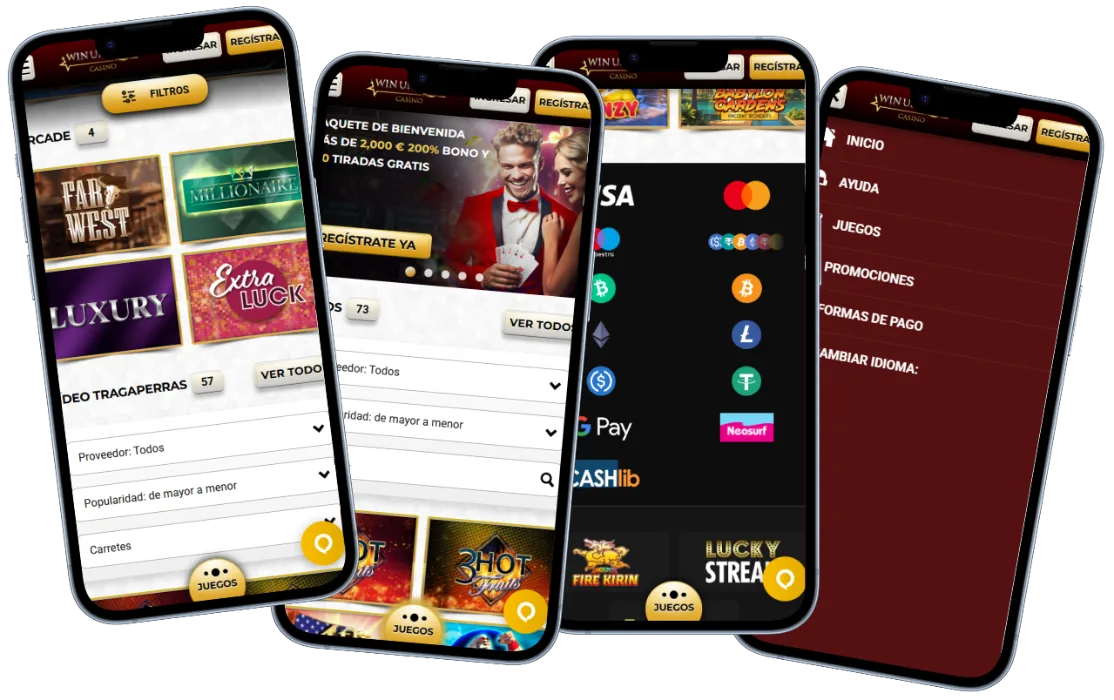 Unique Casino en móvil Unique Casino versión móvil con juegos, promociones, métodos de pago y menú de navegación